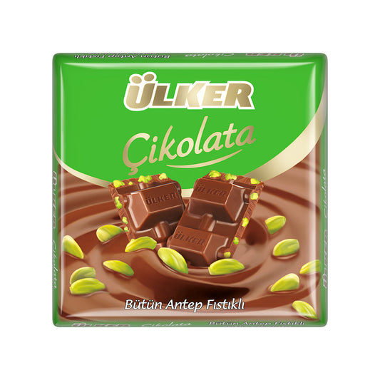 Ülker Bütün Antep Fıstıklı Sütlü Kare Çikolata (65 G)
